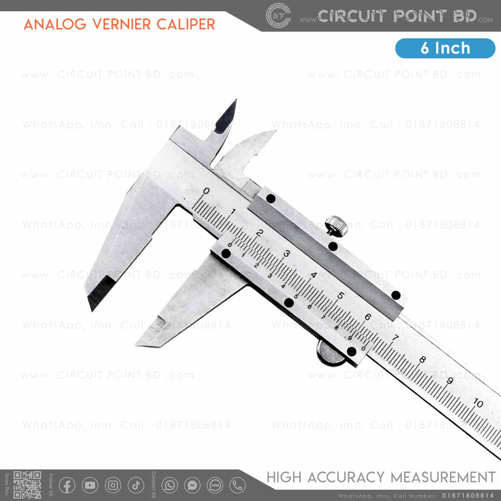 Professional Analog Vernier Caliper 150mm (6 Inch) – High Accuracy ...